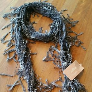 Gray Maggie Lane Lace Scarf